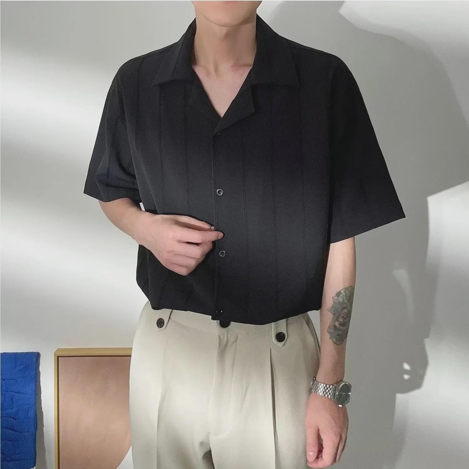 

Рубашка с коротким рукавом в японском стиле для молодежи XL чёрный