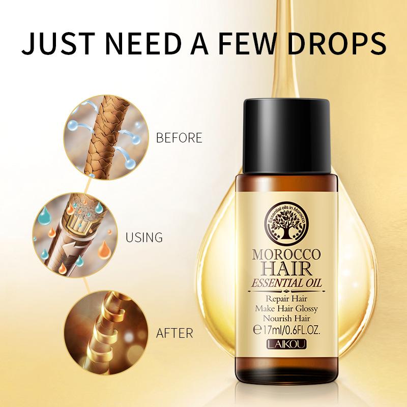 Moroccan Hair Repair Damaged Product Hair Growth Essential Oil Hair Care Nursing Argan Oil 17ml