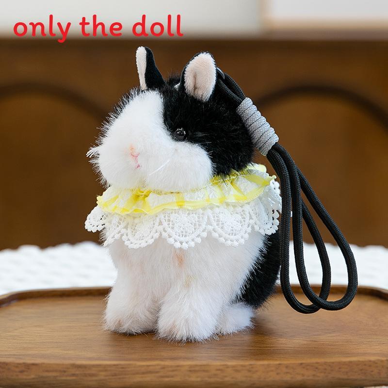 Rabbit Plush Cuter Ornament With Lace Scarf Decoration For Home Gift Office