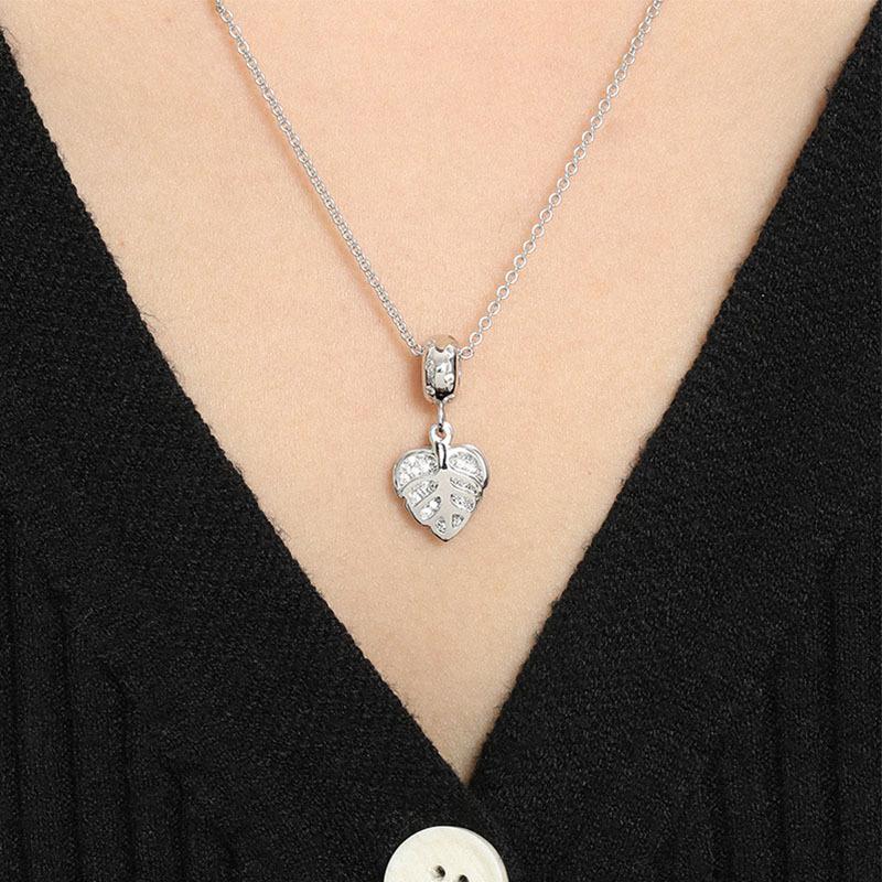 Diamond-Encrusted Leaf Pendant Necklace Simple And High-End Double-Layer Leaf Necklace. Premium Durable Quality