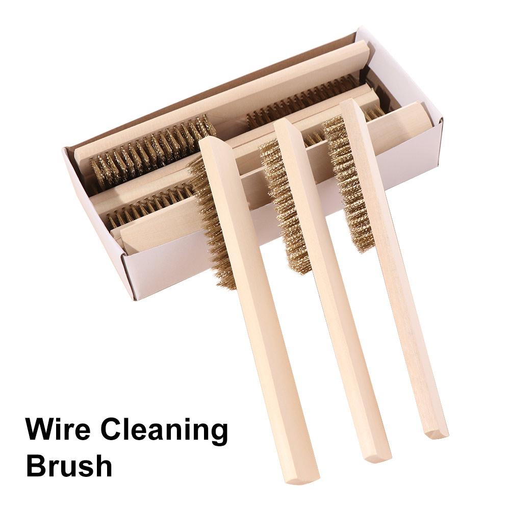 12pcs Copper Wire Wire Cleaning Brush Ergonomic Design Heavy-Duty Brush Set  Industrial Use