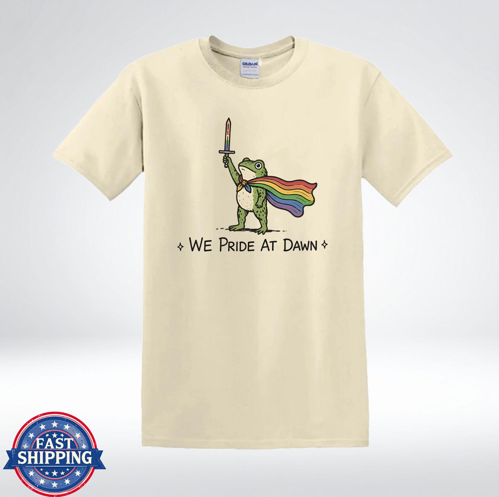We Pride At Dawn Funny Frog Rainbow Cape T-Shirt S