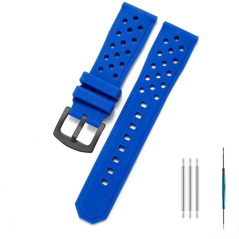 22mm Watch Strap For TAG Heuer F1 Monaco Carrera Formula 1 Watchband Air Vent Hole Wristband Rubber Silicone Bracelet Accessory