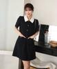 Roem Collar 2-In-1 Tweed Mini Dress (Navy) Rmowg25Nt1