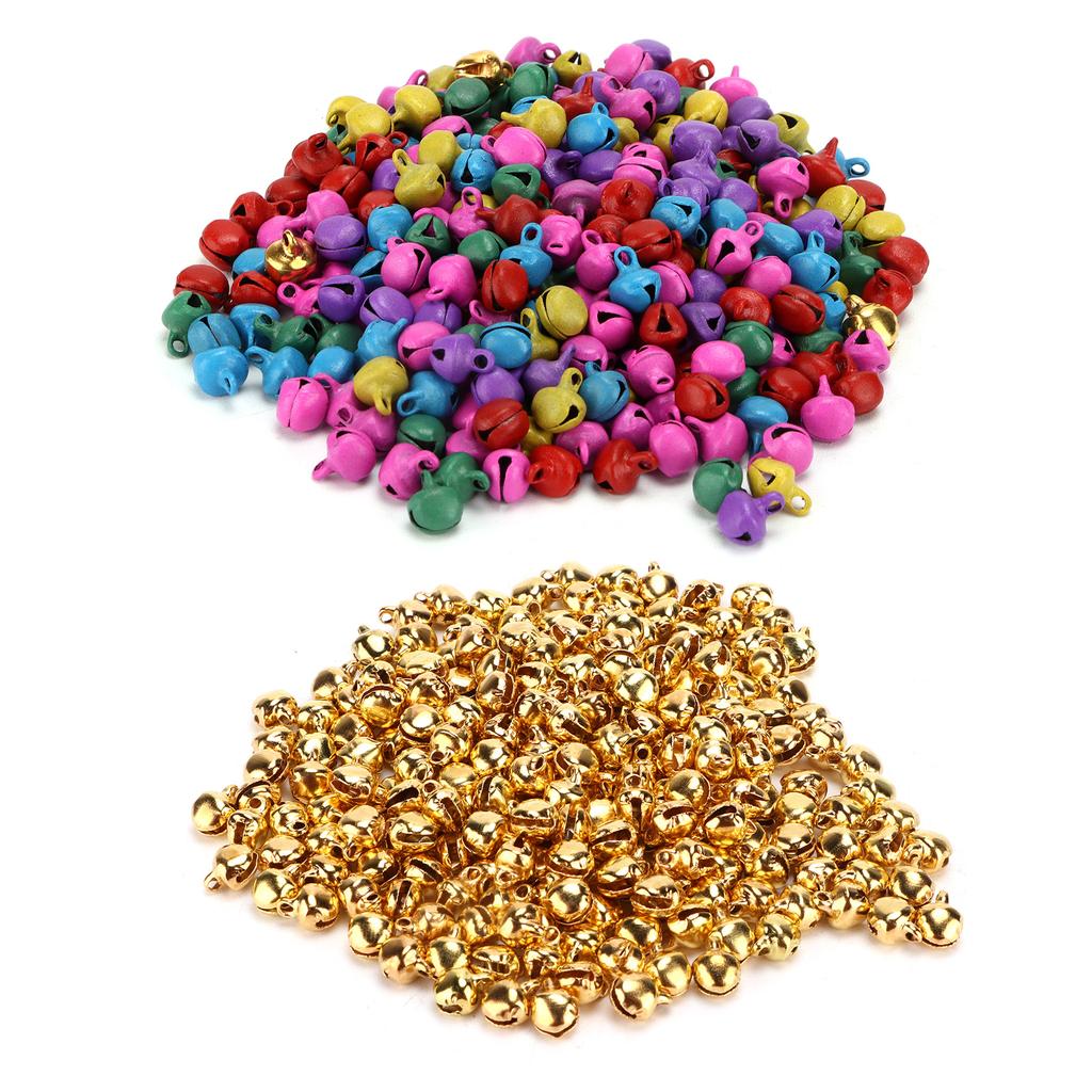 300pcs Small Bells DIY Mini Tiny Iron Jingle Bells with Hole for Craft Jewelry Festival Birthday Dec