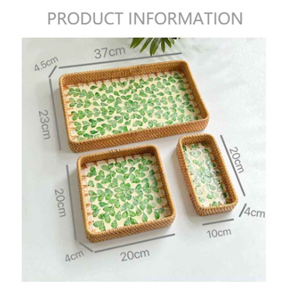 Hand Woven Rattan Shell Tray Colorful Bread Baskets Tray Splicing Shell Rattan Basket  Living Room