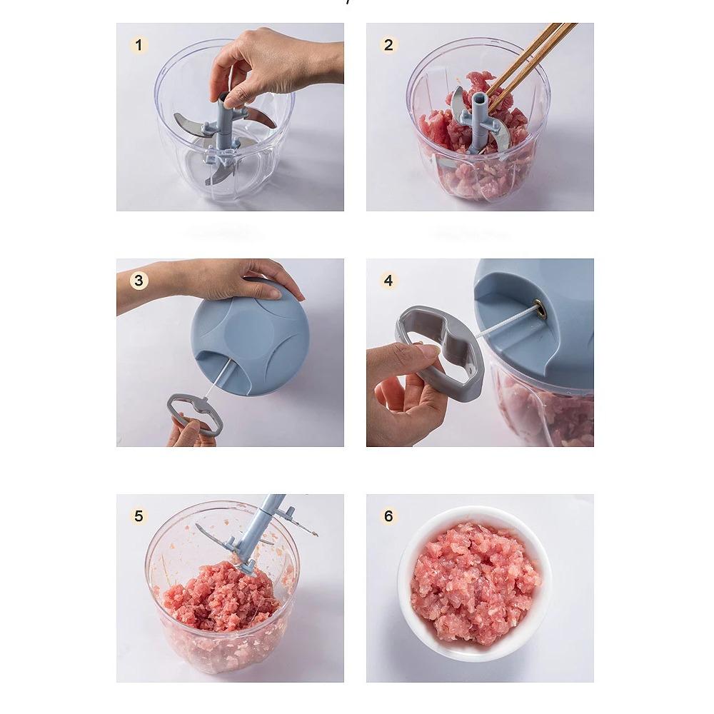 500/900ML Manual Meat Mincer Garlic Chopper Rotate Garlic Press Crusher Vegetable Onion Cutter Kitchen Cooking Accessories