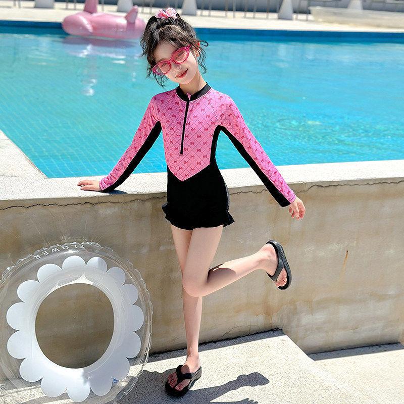 Girls Padded One Piece Swimsuit Summer Modest Boyshort Bathing Suit For Big Kids 120 розовый