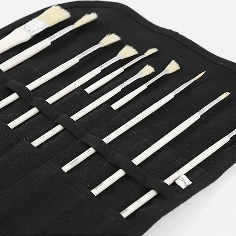 New High-Capacity Painting Brushes Storage Bag 22 Holes Multifunctional Watercolour Brushes Slots Canvas Roll Up Pen Bag