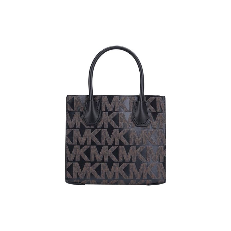 Michael Kors Classic Monogram Print Commuter Date Elegant Leather Small Square Bag Women shoulder bag Brown Black 35F1GM9M2B-BROWN/BLACK