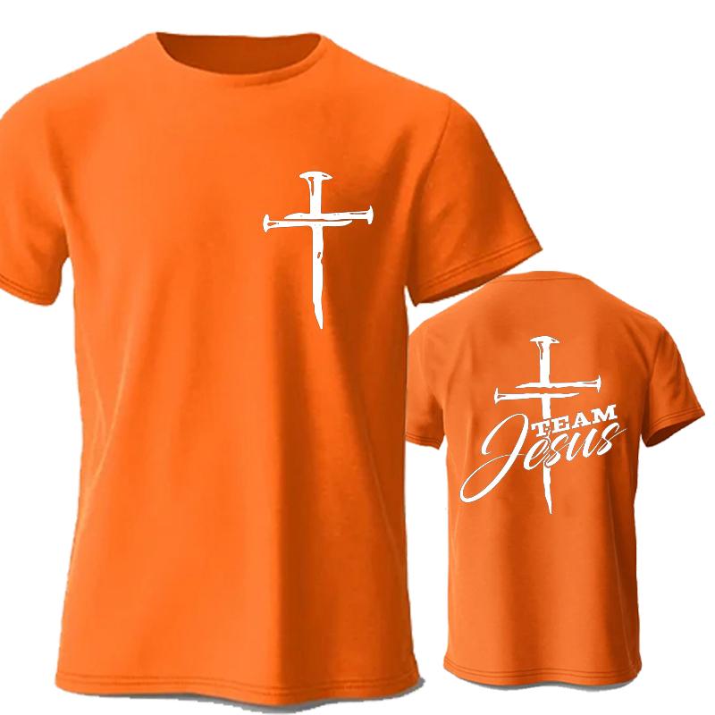 

2025 Mens T-shirt Christian Faith Classic Shirt There Is Power in The Name of Jesus Summer Top Casual T-shirt Cross Faiths Shirt 4XL