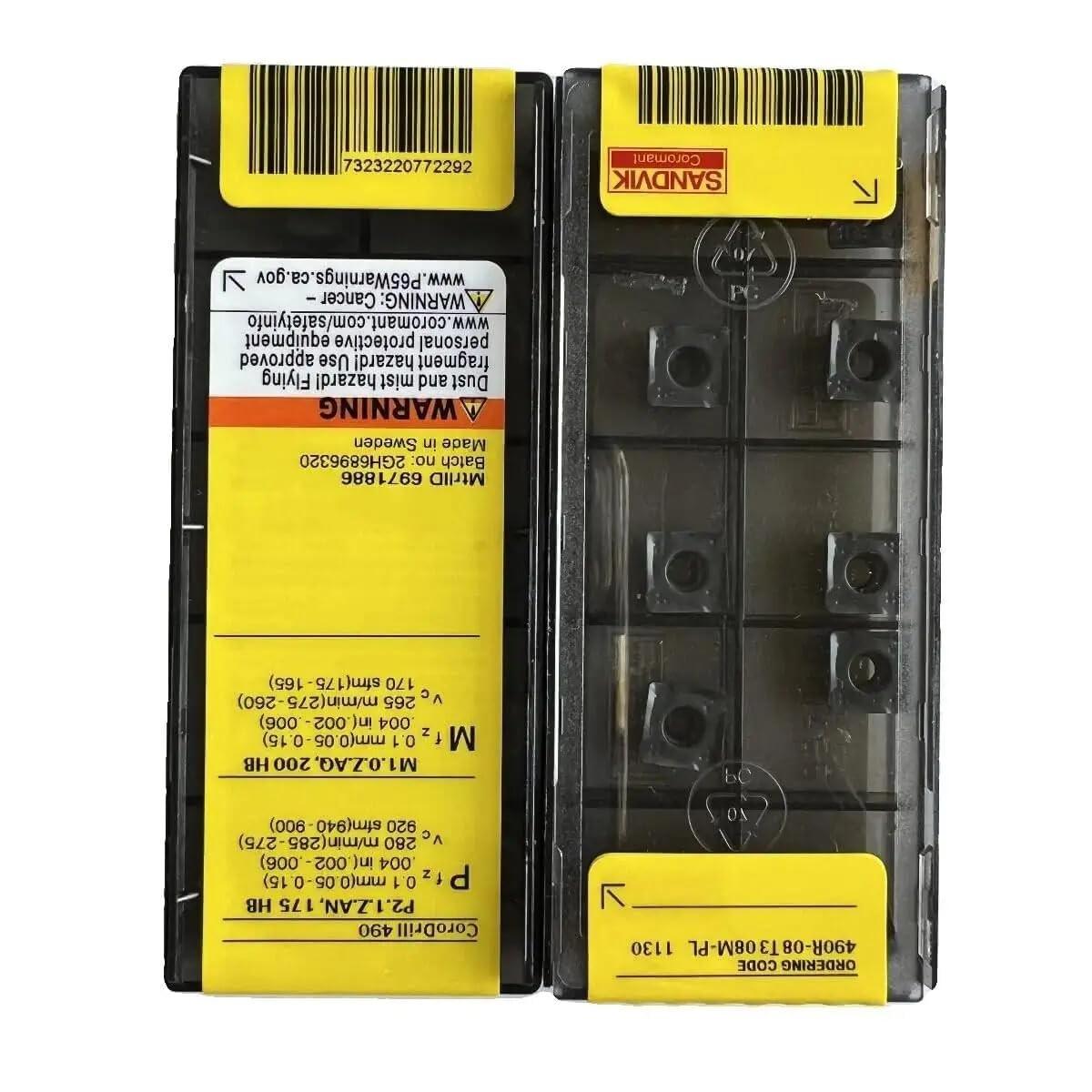 

Original Sandvik / 490R-08T308M-PL 1130 / CNC lathe carbide blade 10 PCS