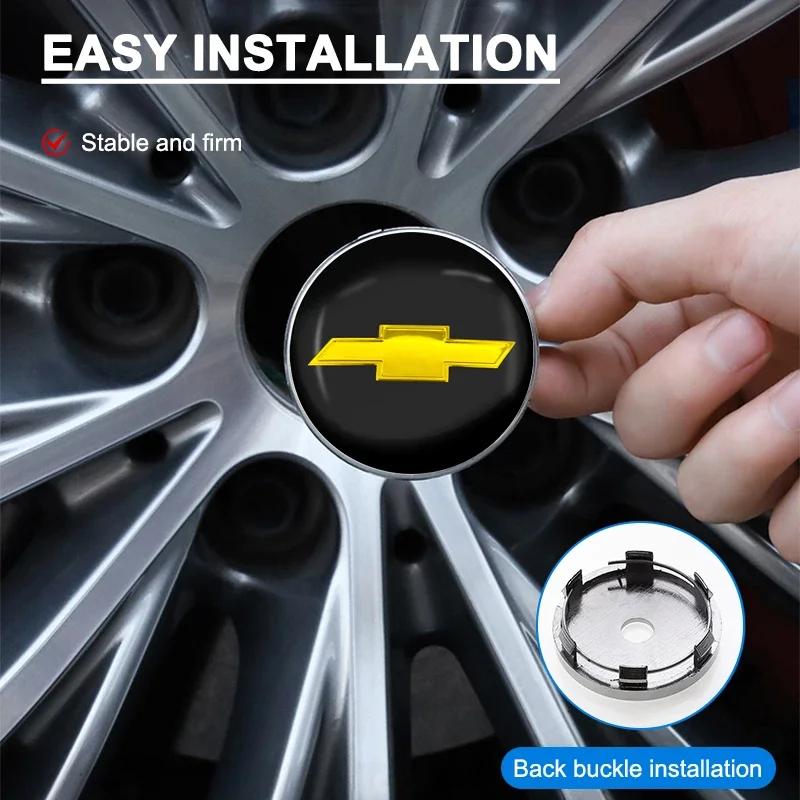 4pcs 60mm Car Wheel Center Hub Center Cap Rim Hub Dustproof Cover For Chevrolet Captiva Colorado Cruze Spark Malibu Car Trax