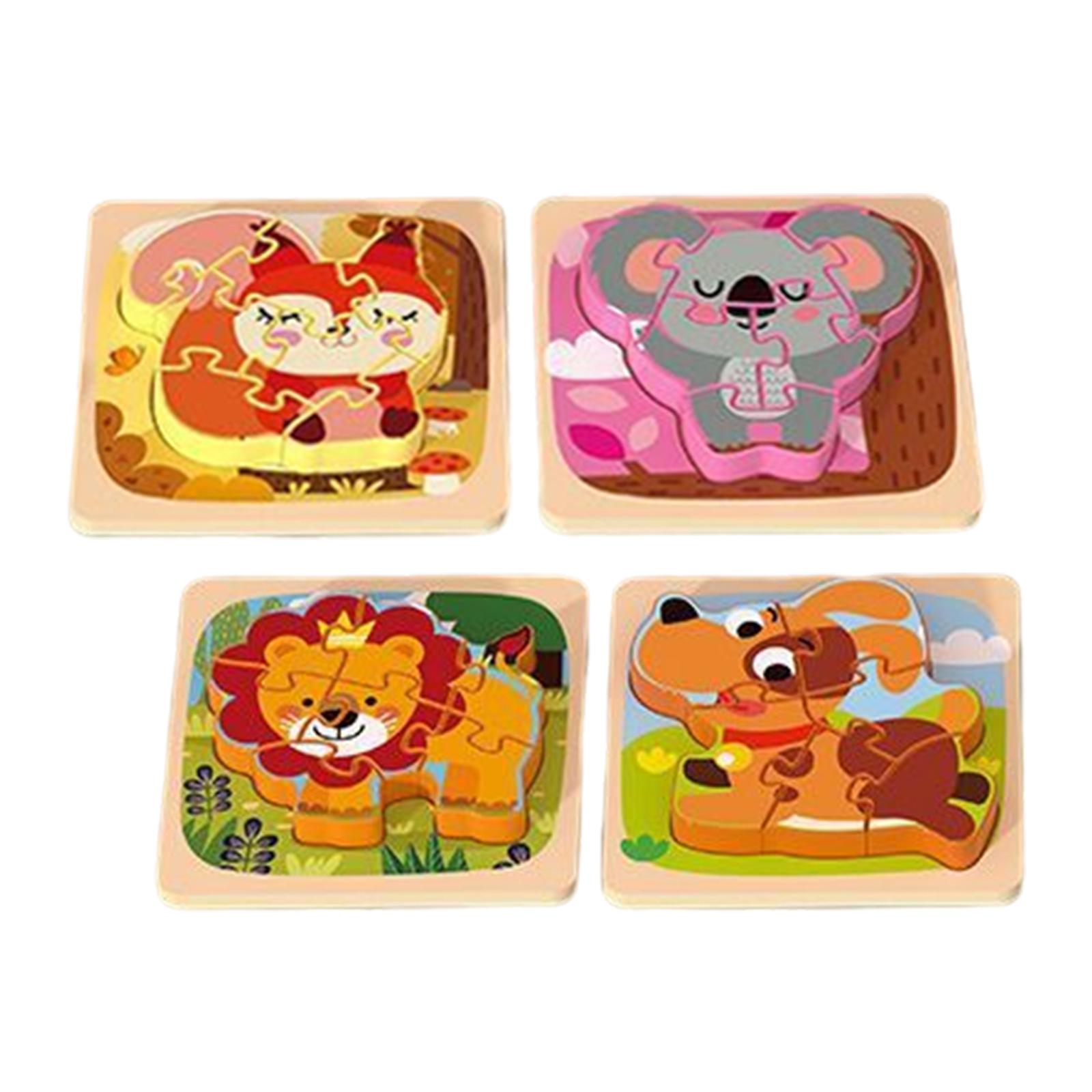 Wooden Animal Shape Puzzles for Early Learning and Development
