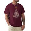 Golden Christmas Tree Pen Art Stars Cute Xmas Lover Gift T-Shirt Tees Anime Figures Summer Clothes Shirts Men