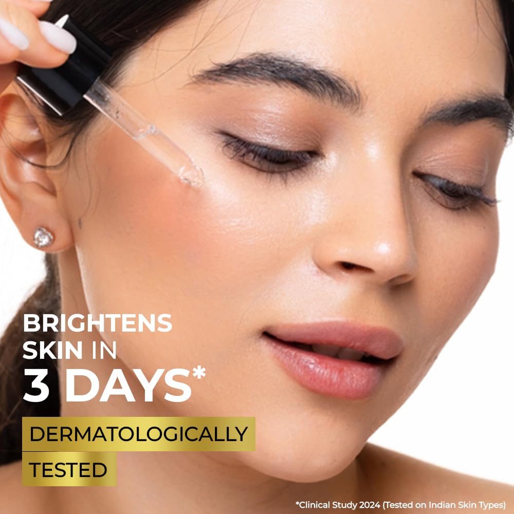 Streax Bright & Shine Face Serum 30 Ml Pack of 1 for Dark Spots Reduction Brighter Glowing Skin with Vitamin C