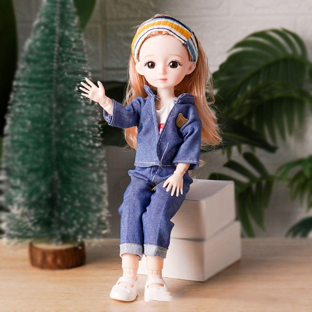 1/6 SD 30cm Bjd Doll with Clothes Attractive Eyes Princess Makeup Ball Joint Doll  Children