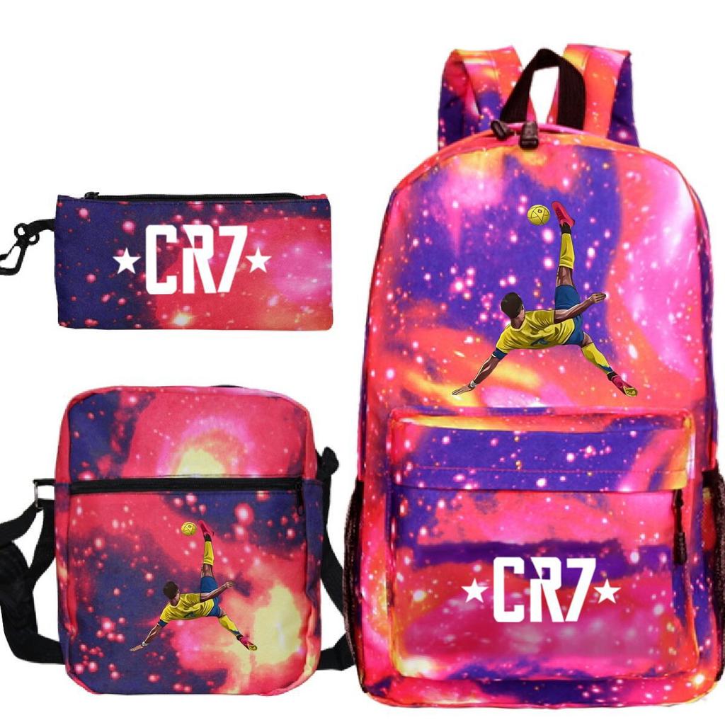Cartable grande capacité avec bandoulière; set de trousse à crayons trois pièces pour étudiant