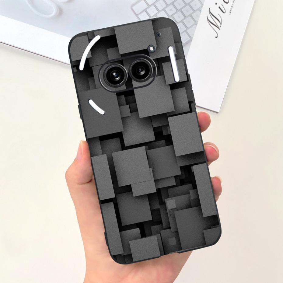Für Nichts Telefon (2a) (2) Schwarze Silikon-Schutzhülle Für Nothing Phone2 Phone 2a Niedliche Cartoon-Weichschalen