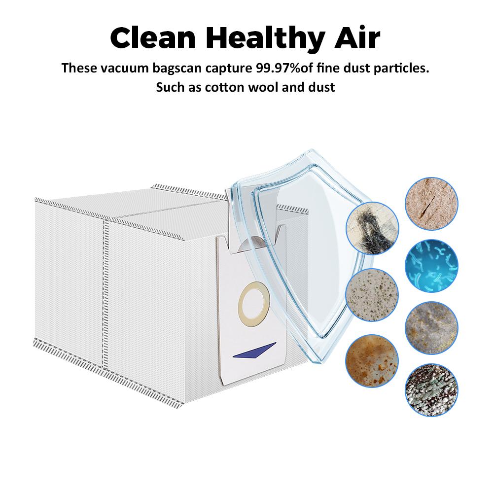 Dust Bags For ECOVACS DEEBOT T30 Omni/ T30 Pro Omni/Yeedi M12 Pro+/ T30/ T30 MAX Vacuum Cleaner With Activated Carbon Dust Bags