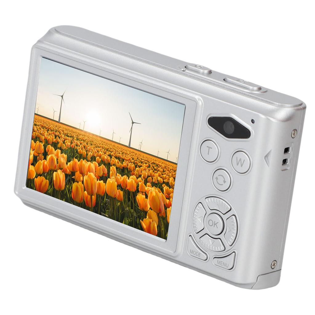 Retro Camera 4K Video 64MP Photo 18X Digital Zoom Student Camera for Travel Photography Silver