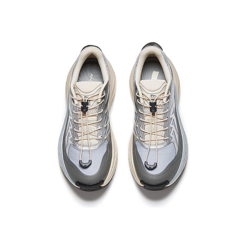 Anta Leicht Bequem Trendig Modisch Stoff Verschleißfest Stoßdämpfend Low-Top Lässige Laufschuhe Herren Sneaker Grau 912545587-2