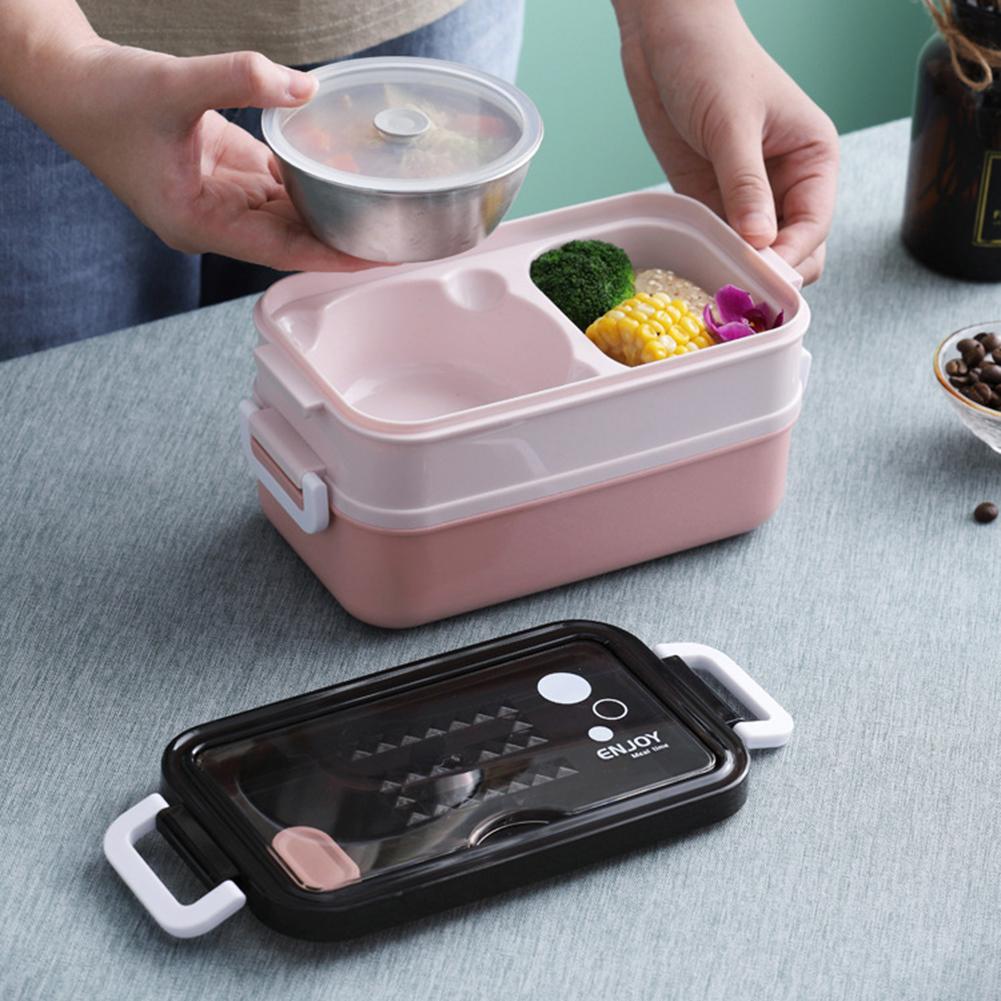 Bento Lunch Box Food Storage Box Thermo Food-Safe Bento Lunch Boxes Lunch Compartment Containers For School Kids Office Worker