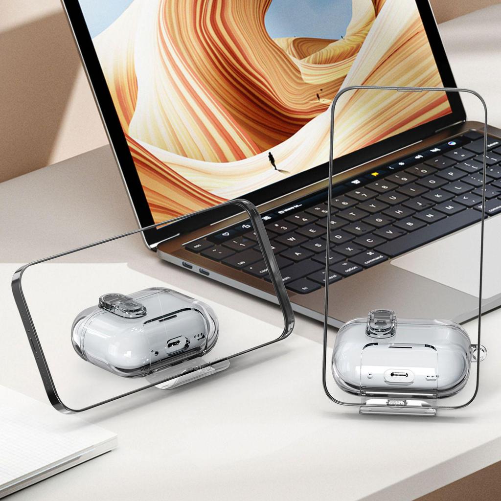 Transparent Protective Case for AirPods Pro 2: Anti-Fall, Manual Opening