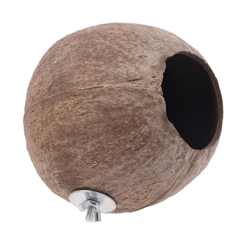  Natural Coconut for Shell Bird House for Parakeet Finch Sparrow Breeding Anti-Bi