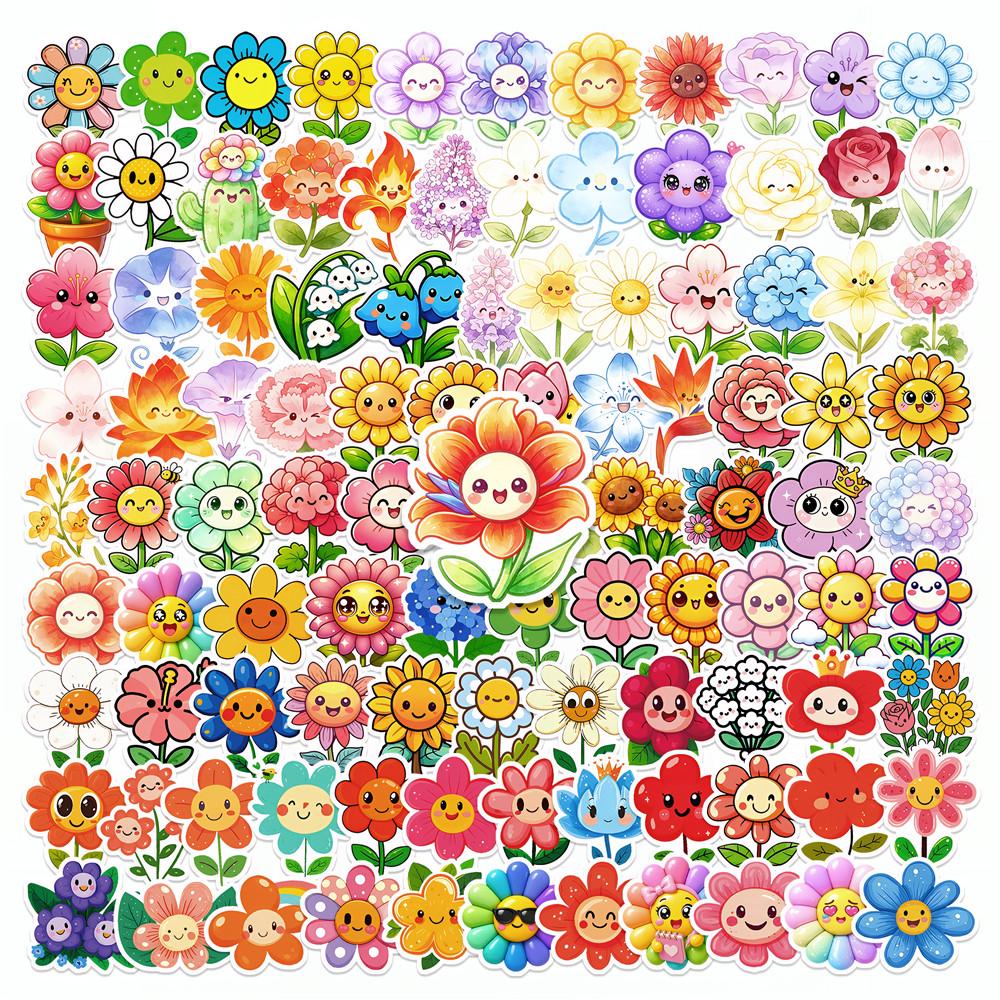 150Pcs/Set Smile Flowers Emoji Mini Diary Manual Stickers DIY Scrapbooks Album Decor Decals Stickers