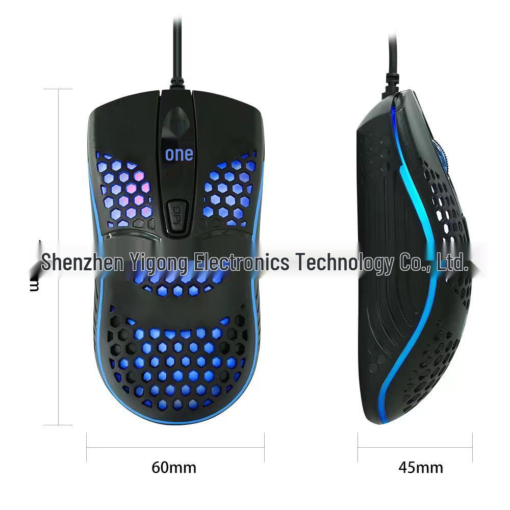Honeycomb 4D Lightweight Gaming Mouse with Luminous Design for Universal Use