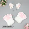 Handmade Cat Ear Headband Set With Paw Gloves Tail Kids Costume Party Animal Role Play