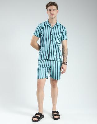 Men's Regular Fit Printed Bermuda Set | Half Sleeve Polo T-Shirt with Shorts | Collared Neck Co-ord Set for Boys