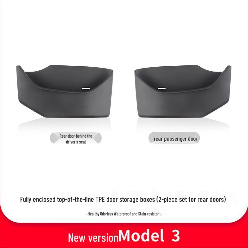 Tesla Model Y Model 3 Türschlitz-Aufbewahrungsbox mit Samtpads zum Schutz