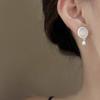 Dumb Silver Metal Opal Earclips Without Ear Piercings, Advanced Sense French Retro Water Drop Earrings, Simple and Exquisite Earrings for Women