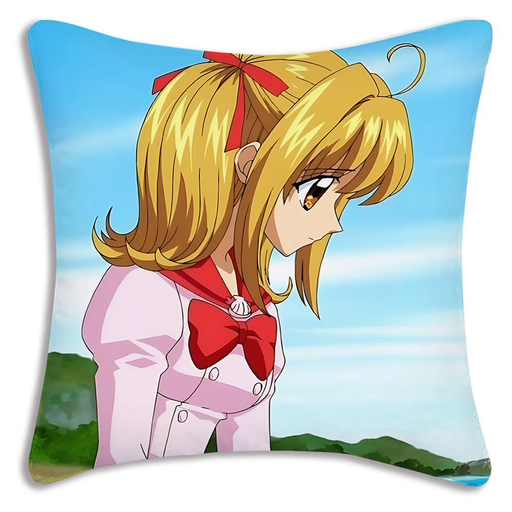 Anime M-Mermaid Melodys Pillow Covers Cartoon Sofa Decorative Home Double-sided Printing Short Plush Cute Cushion Cover