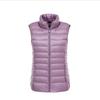 Women's Lightweight Winter Down Vest - Sleeveless, Short Stand Collar Outerwear
