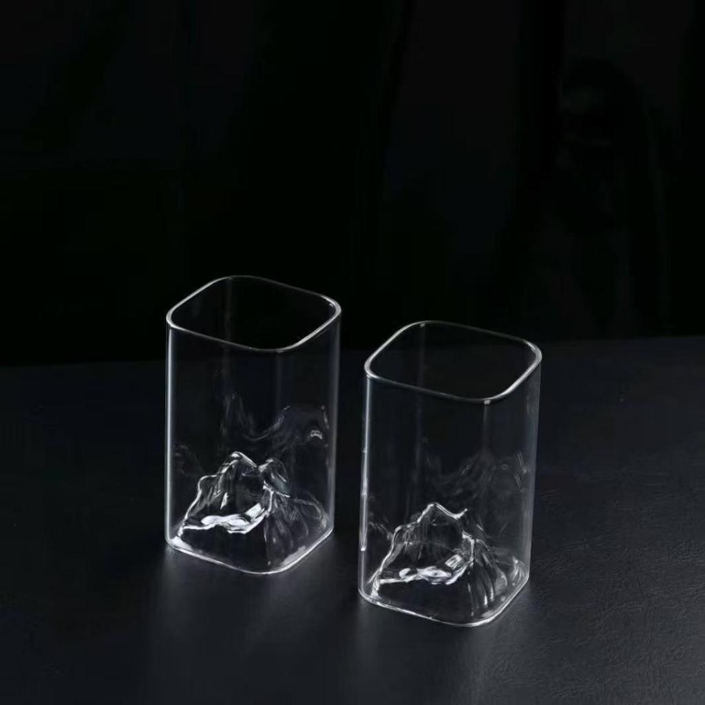 Mount Fuji Whiskey & Tea Glass - High Borosilicate, Square Design