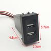 1PC Fit For VW Transport T4 Car Dual USB Charger Socket Blue Light Dual USB Port Power Charging Adapter