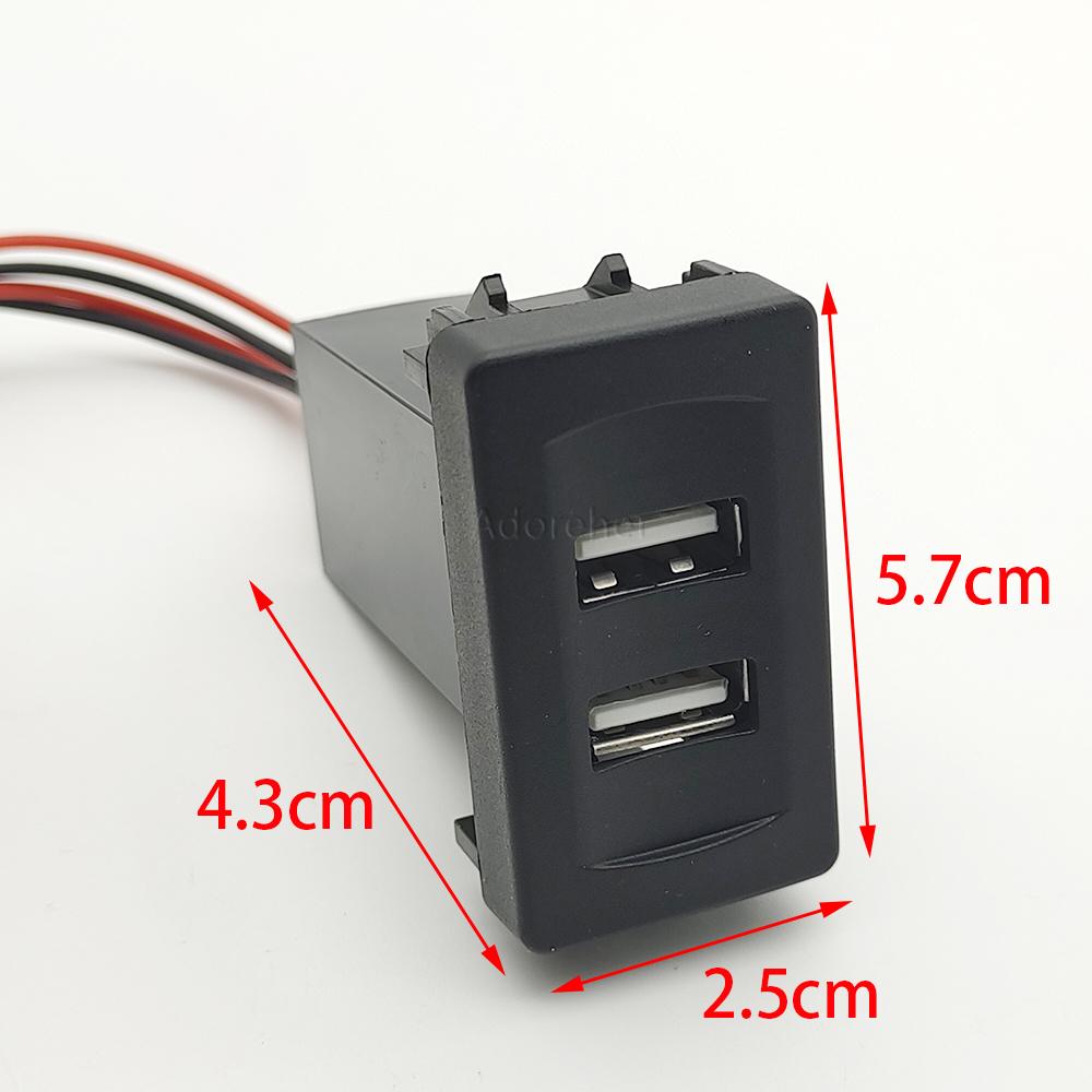 1PC Fit For VW Transport T4 Car Dual USB Charger Socket Blue Light Dual USB Port Power Charging Adapter