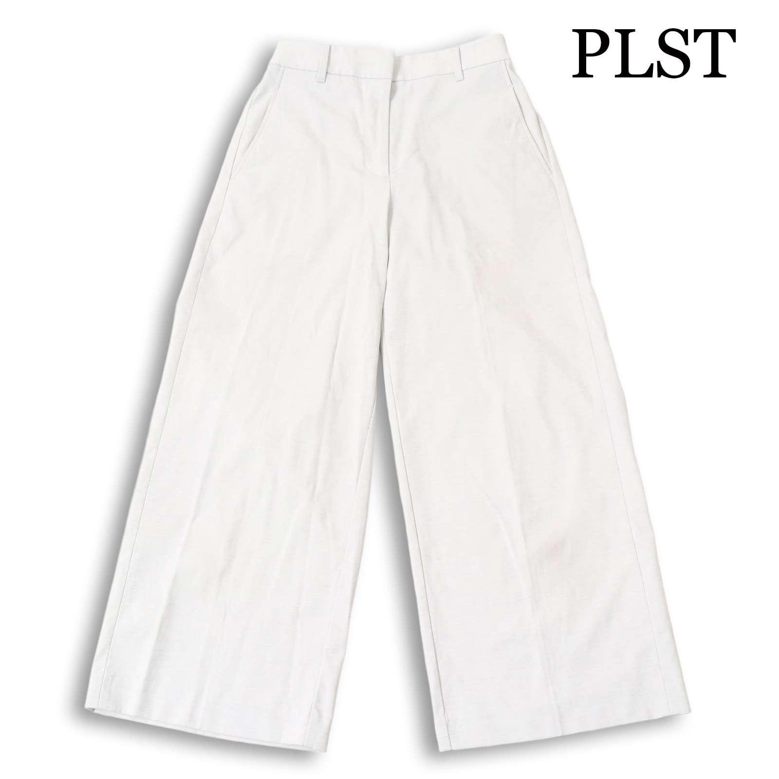 PLST Spring Summer Linen Stretch Wide Pants Sz.L Women s