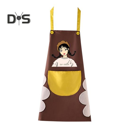Șorț de bucătărie, impermeabil, anti-ulei, fără mâneci, pentru fete din desene animate