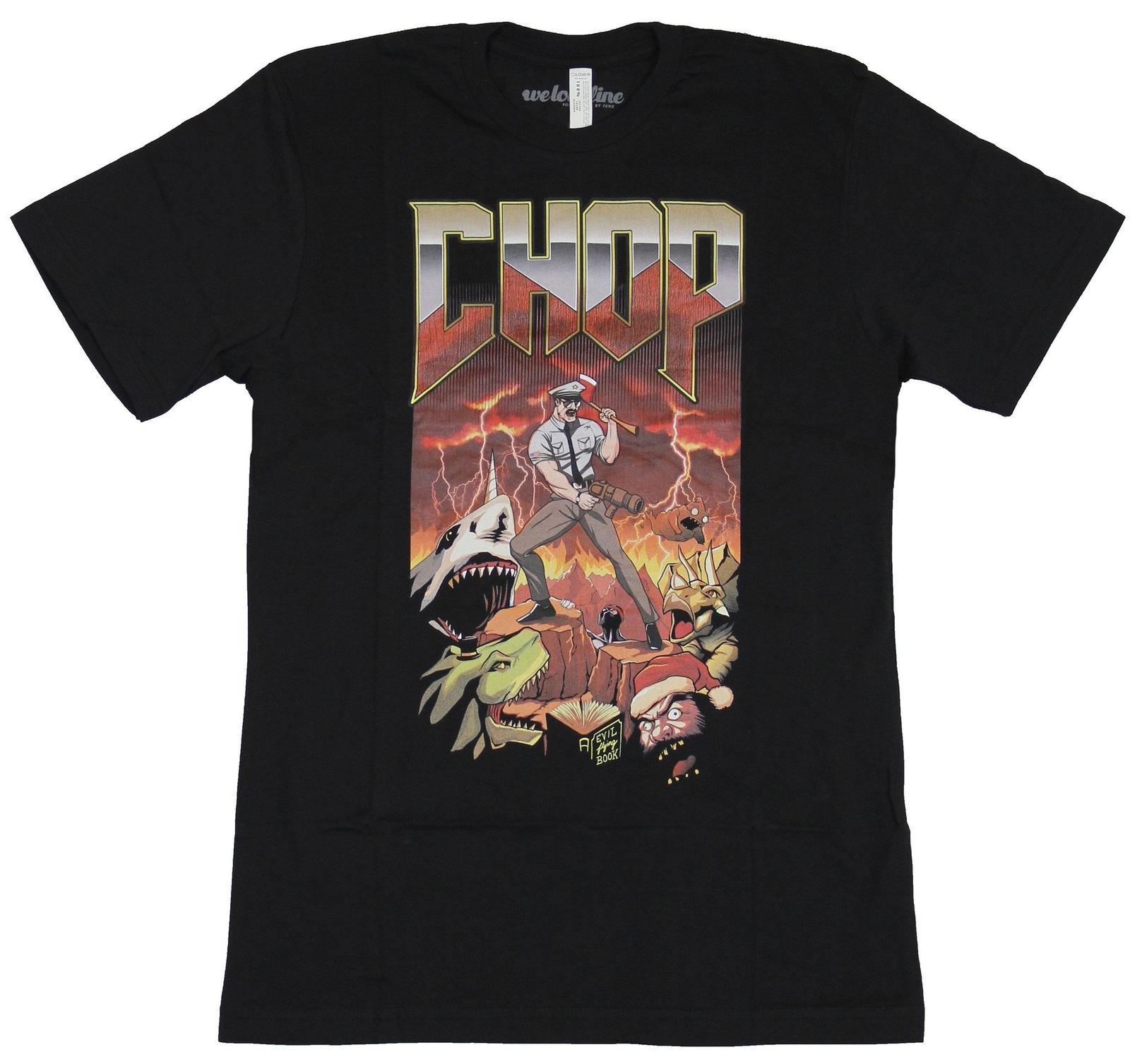 Axe Cop Mens T-shirt CHOP! Cop Stands in A Lighting Sky Nightmare M