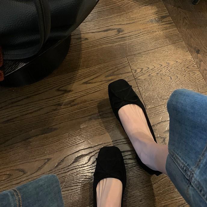 Super Soft Lambskin Leopard Print Genuine Leather Mary Jane Single Shoes Women's French Bow Ballet Style Flat Shoes Soft-soled Ladyshoes