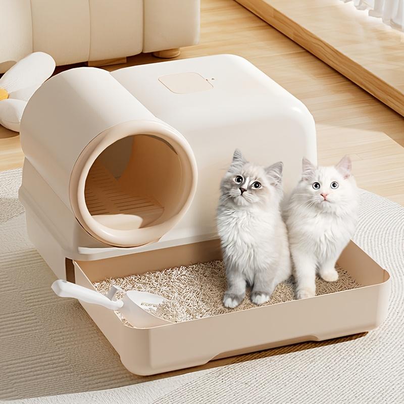 

Cat Litter Box with Corridor & Drawer Design | Fully Enclosed Odor Control & Anti-Tracking Toilet | Easy-Clean Kitty Litter Pan жёлтый