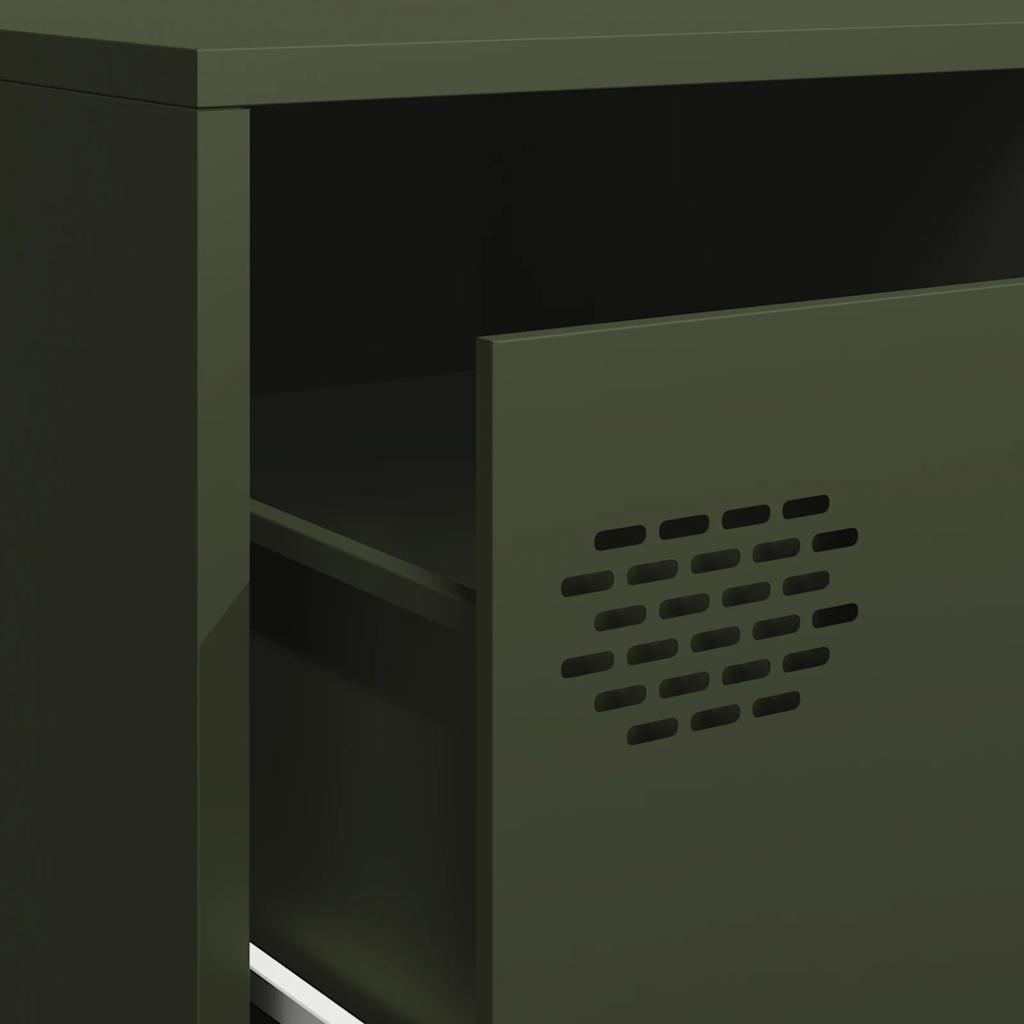TV Stand Olive Green 202 x 39 x 43.5 cm Cold Rolled Steel