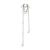 Salircon Exquisite Crystal Long Tassel Chain Ear Cuff Ear Clip Women Romantic No Piercing Clip Earrings Fashion Jewelry Wedding