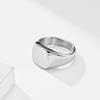 Simple Geometric Square Ring, Suitable for Men's Jewelry, Sizes 7-12