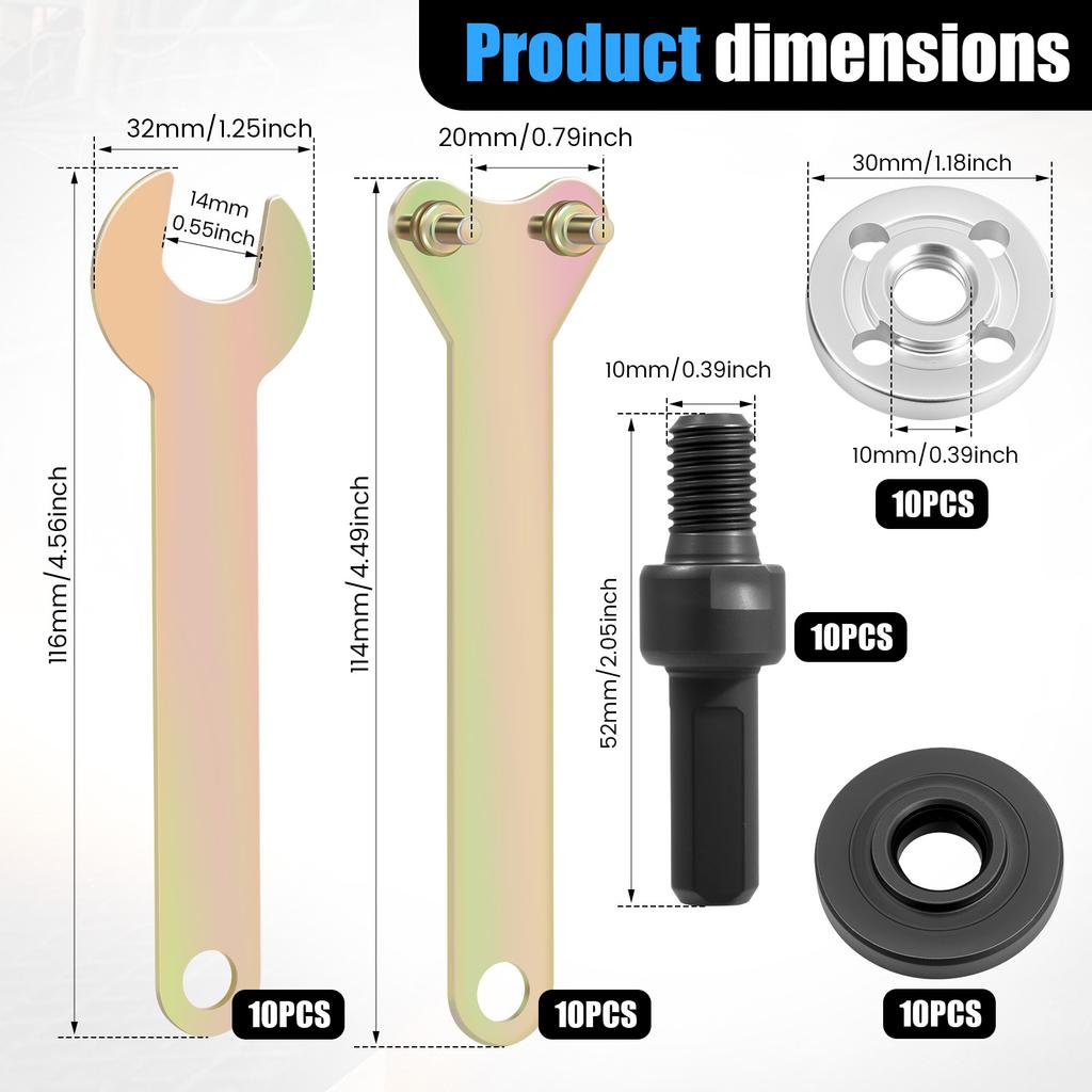 10mm Electric Drill Convert Angle Grinder Metal Connecting Rod Set Grinding Connection Adapter For Cutting Disc Polishing Wheel