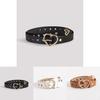 Love Heart Shape Hollow Belt With Metal Pin For Trendy Office Style